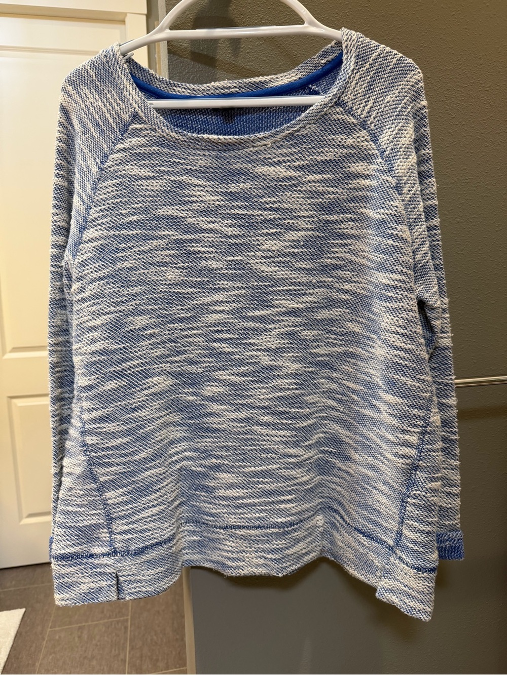 Hannah Blue & White Marled Crewneck Sweater